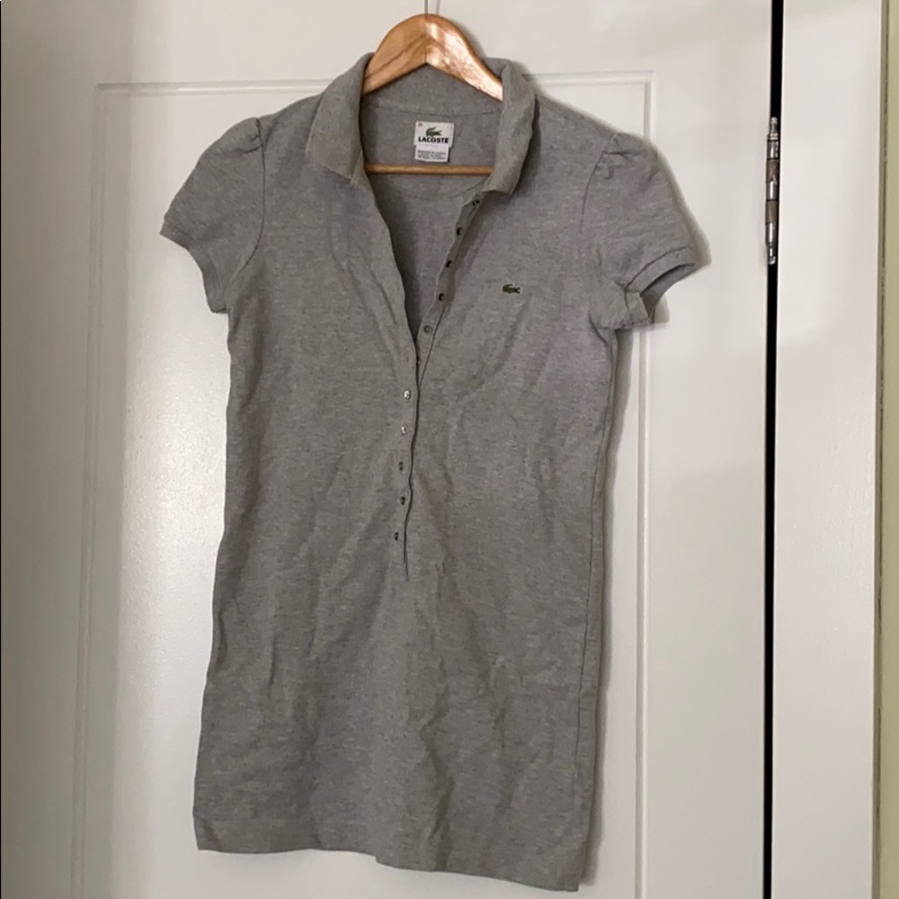 Long lacoste polo w small buttons